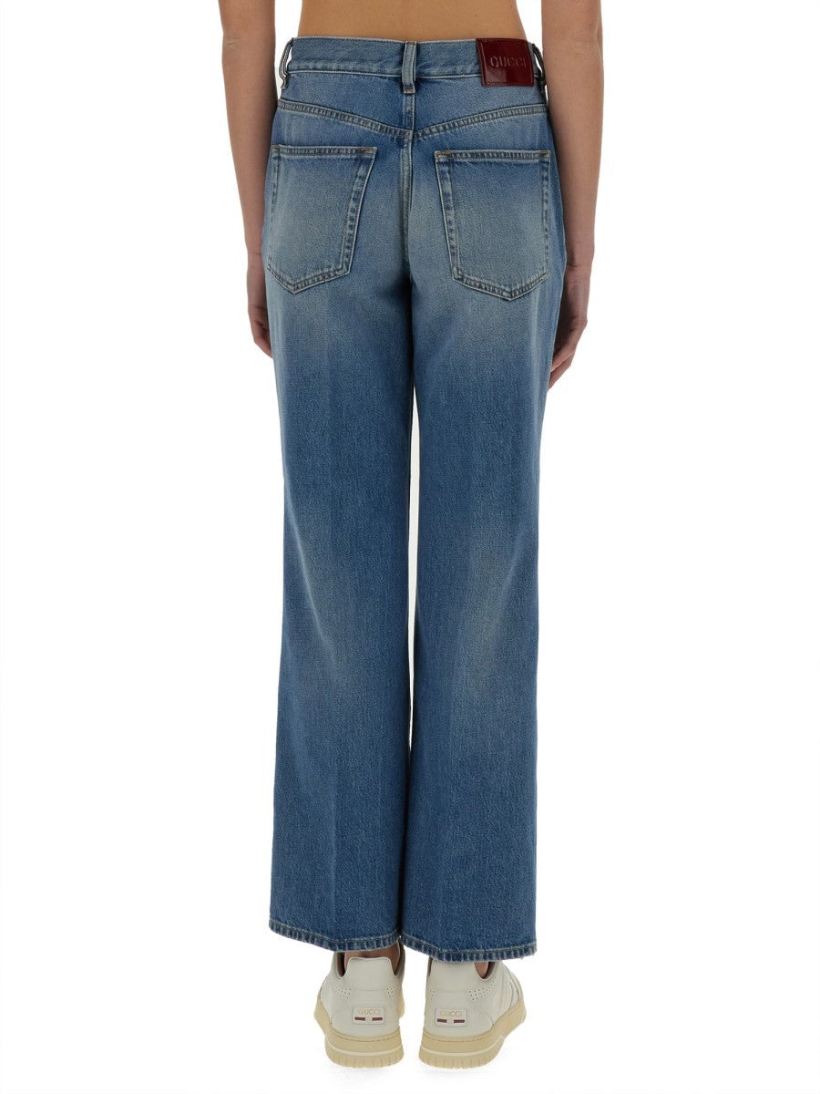 Gucci Women's Denim Pants Blue