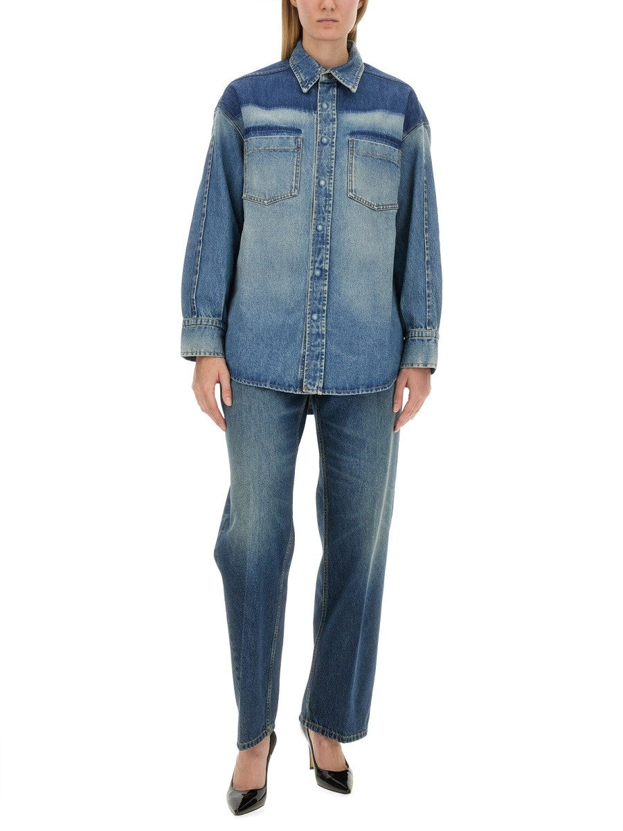 Victoria Beckham Women's Denim Shirt Blue