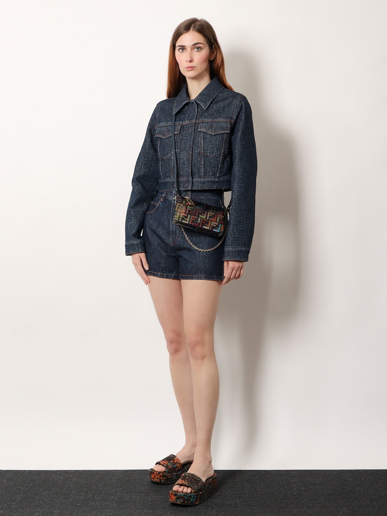 Fendi Women's FF Padded Shorts Blue