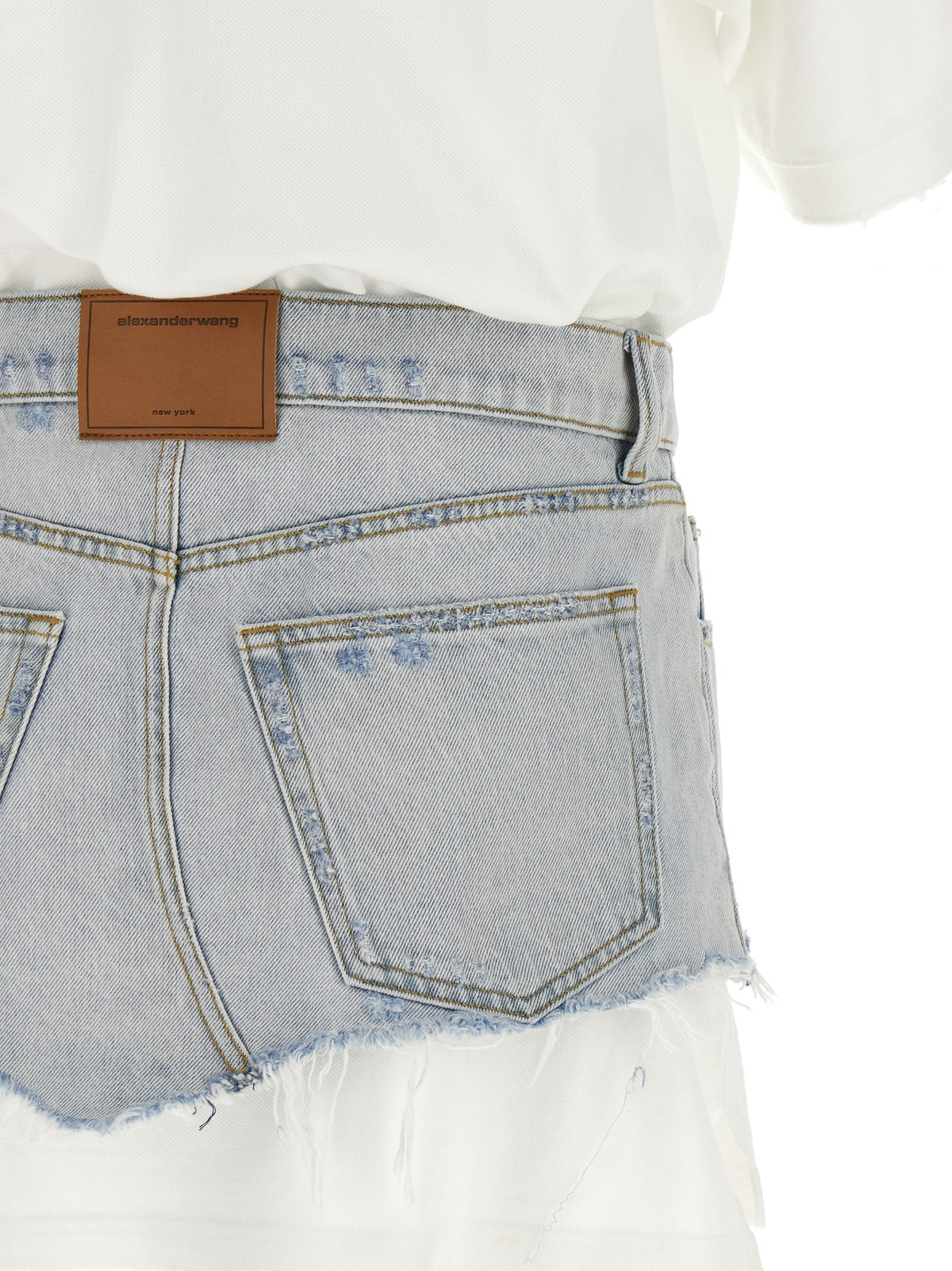 alexanderwang Denim Skirt Polo Dress Gold