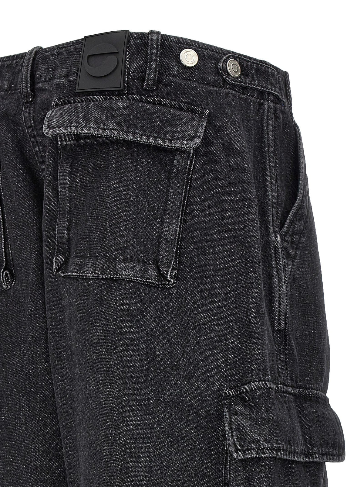 Coperni Denim Wide Leg Cargo Jeans Black