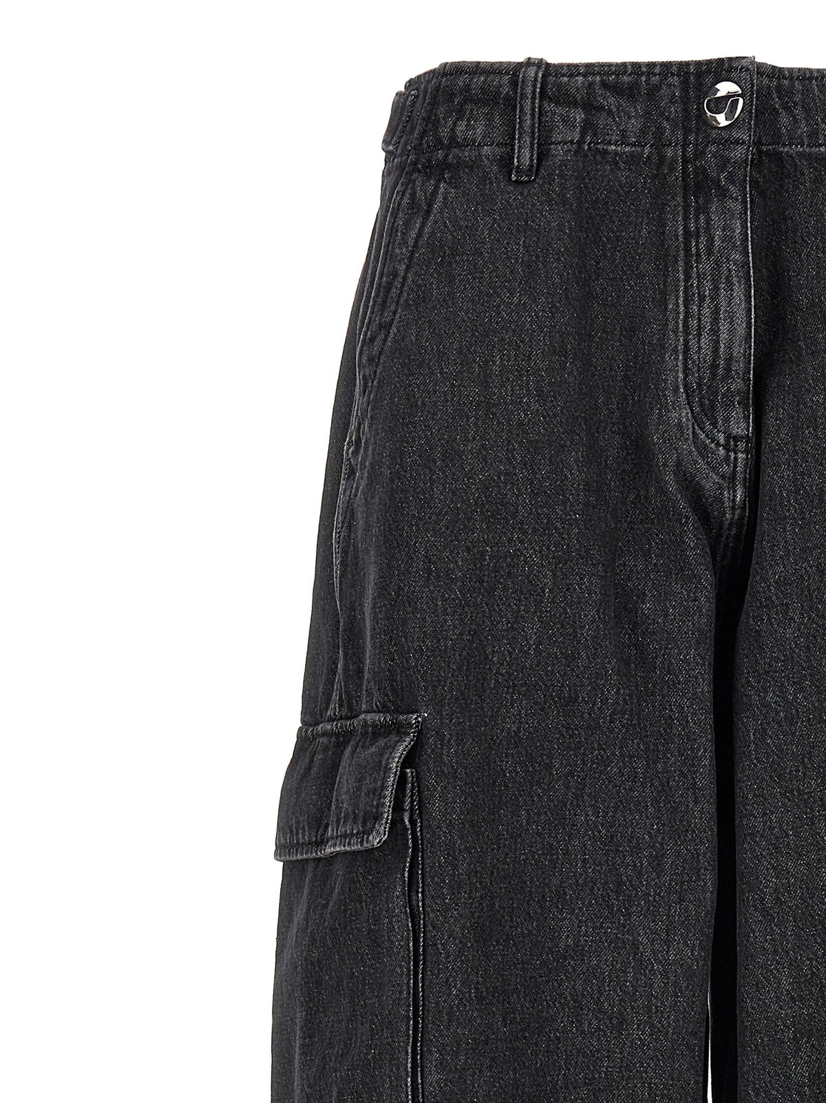 Coperni Denim Wide Leg Cargo Jeans Black