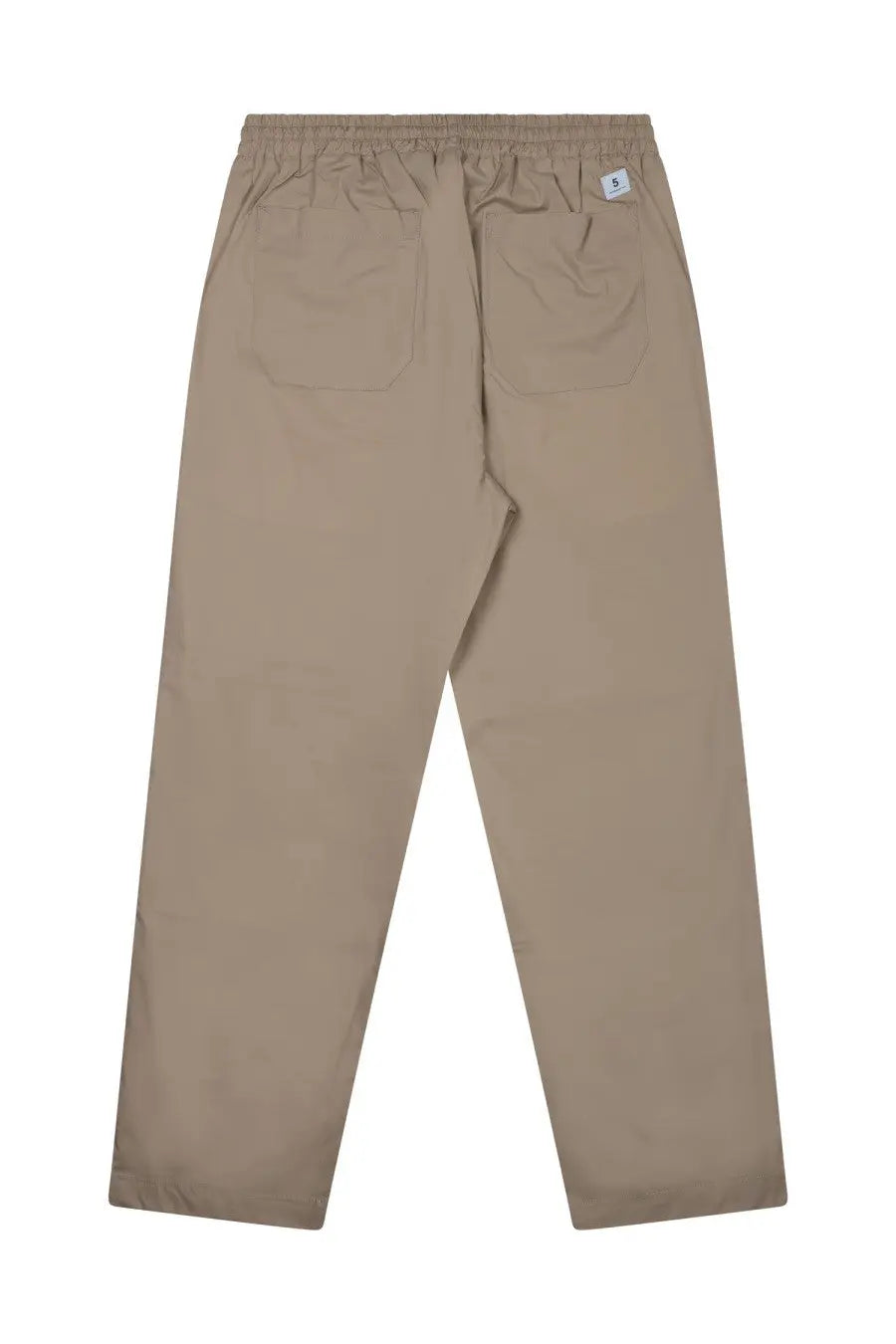 Beige department five men’s pantalone familial con coulisse drawstring pants back view with two pockets and white tag
