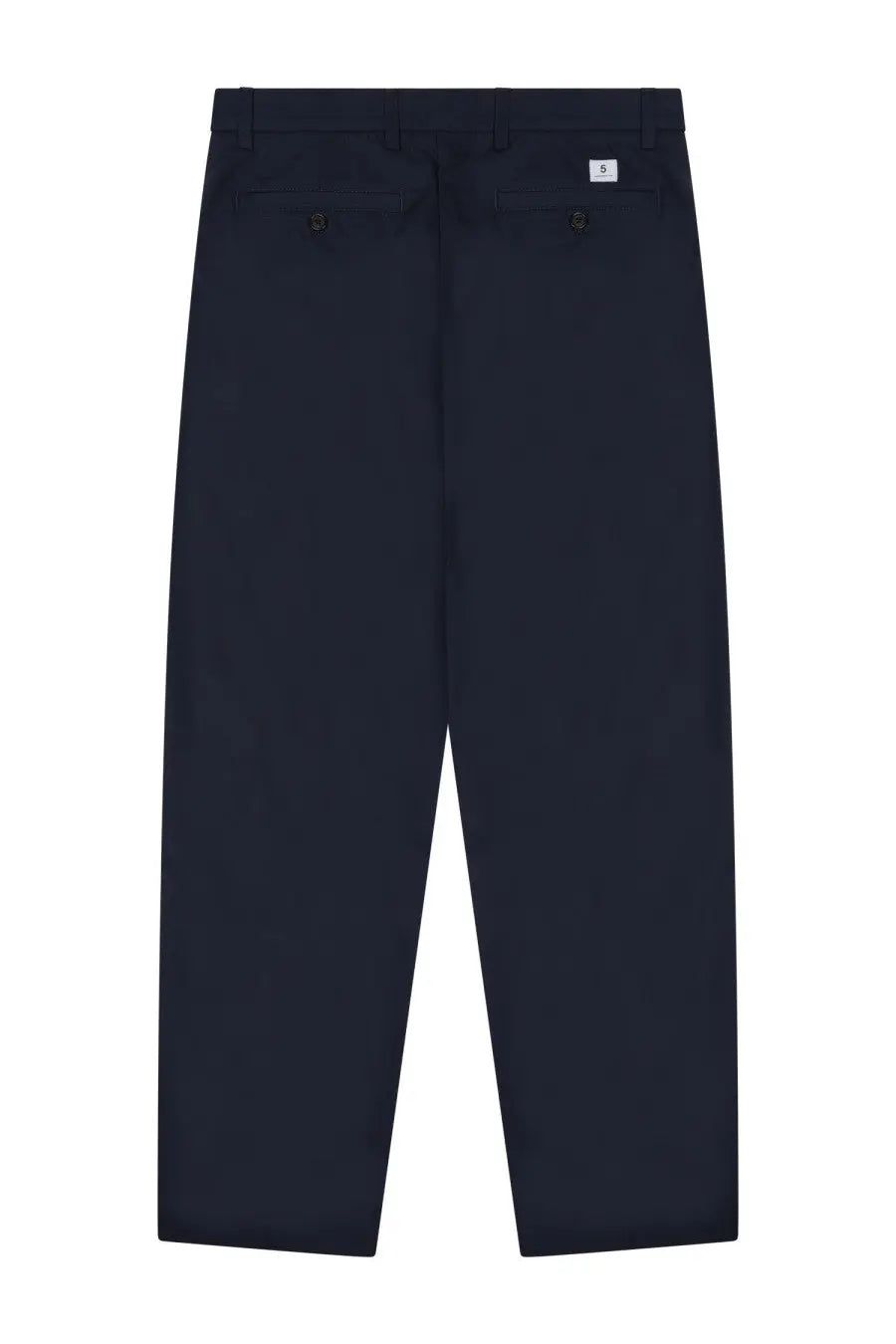 Department five men’s regular fit cotton pants in dark navy blue with straight-leg cut and subtle stitching details