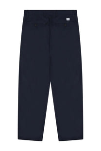 Department five men’s regular fit cotton pants in dark navy blue with straight-leg cut and subtle stitching details