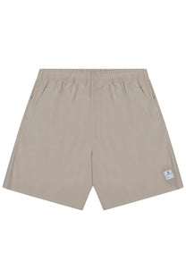 Department Five men’s beige athletic shorts with elastic waistband and small white brand tag on lower right leg