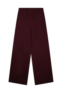 Department five women’s pagana charm palazzo red wide-leg burgundy trousers with sleek minimalist design and front button closure