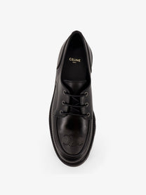 Celine Men's Derby Margaret Leather Lace up Shoes Black