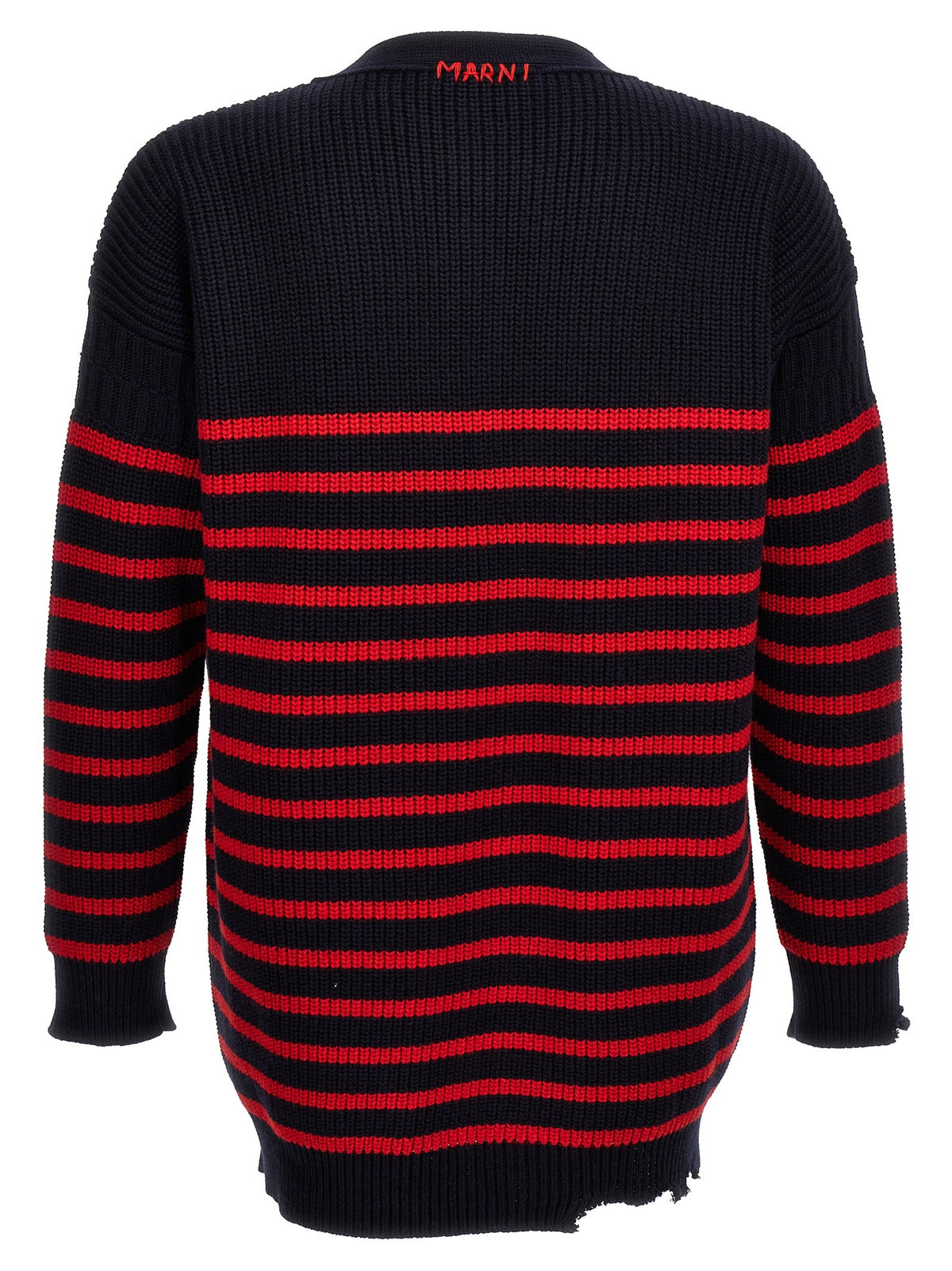Marni Destroyed Effect Striped Cardigan Gold