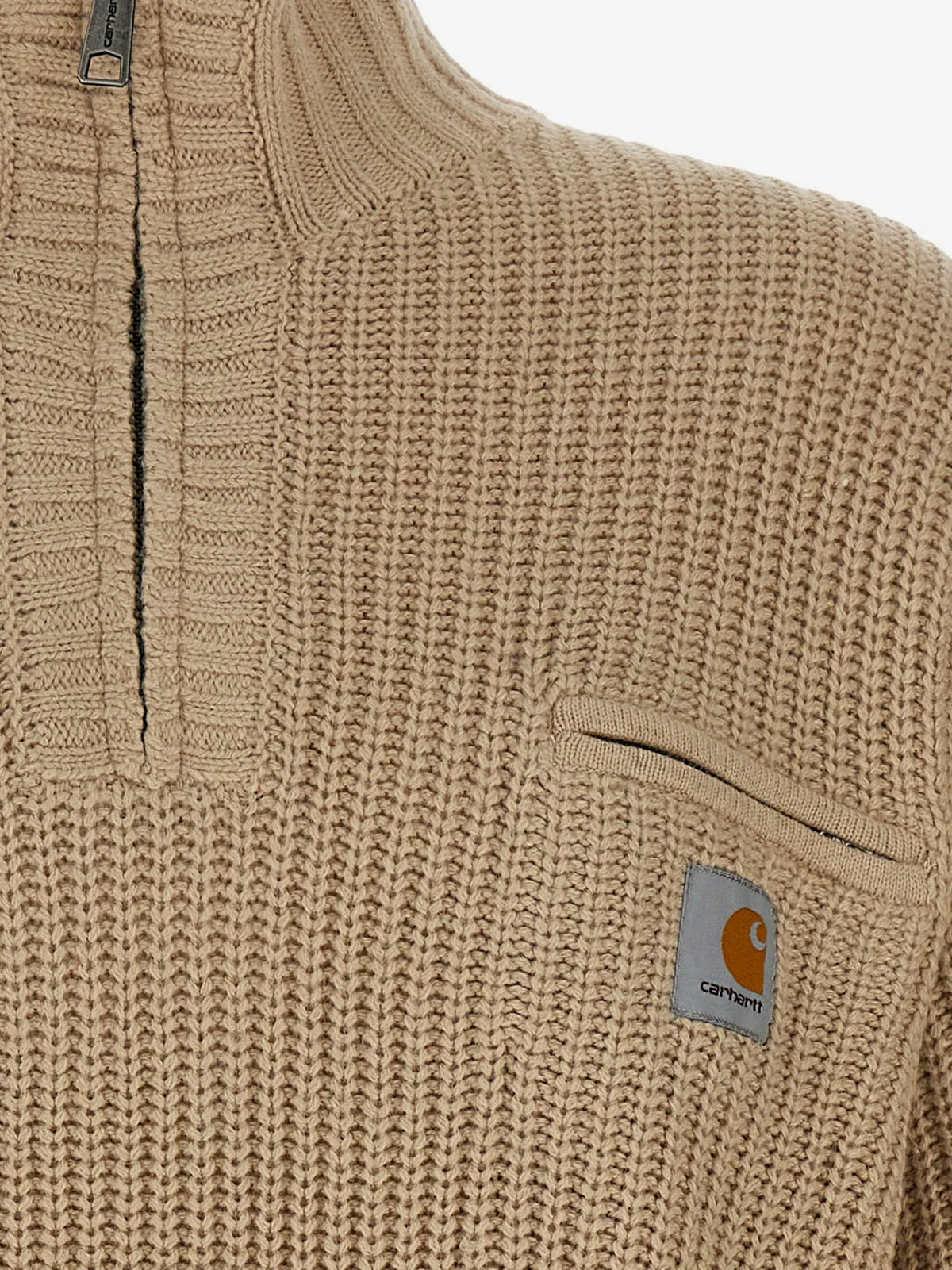Carhartt Wip Men's Detroit Half Zip Acryilic Blend Sweater White