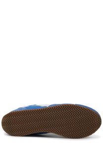 Diadora men’s sneaker equipe vela blue featuring blue and white upper with brown zigzag rubber sole