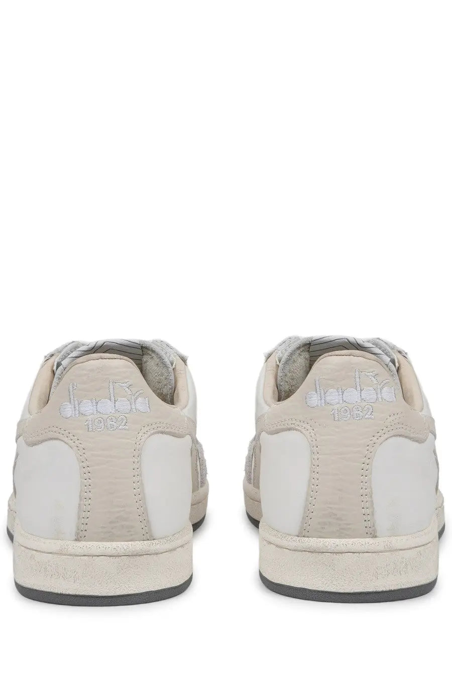 Diadora men’s sneaker prestige used white in beige and white with textured panels and subtle stitching details