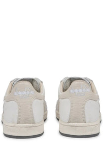 Diadora men’s sneaker prestige used white in beige and white with textured panels and subtle stitching details
