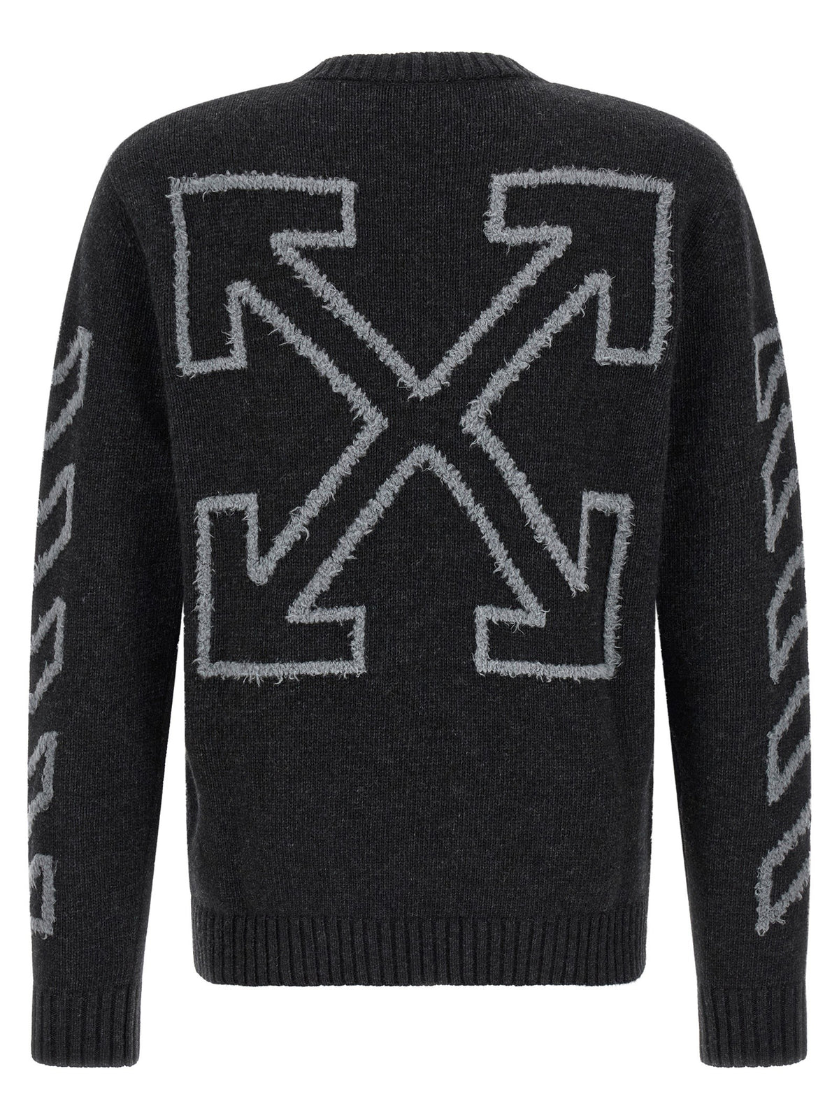 Off-White Diag Arrow Fuzzy Sweater Grey