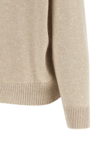 Brunello Cucinelli Diamante Sweater Beige, view 4
