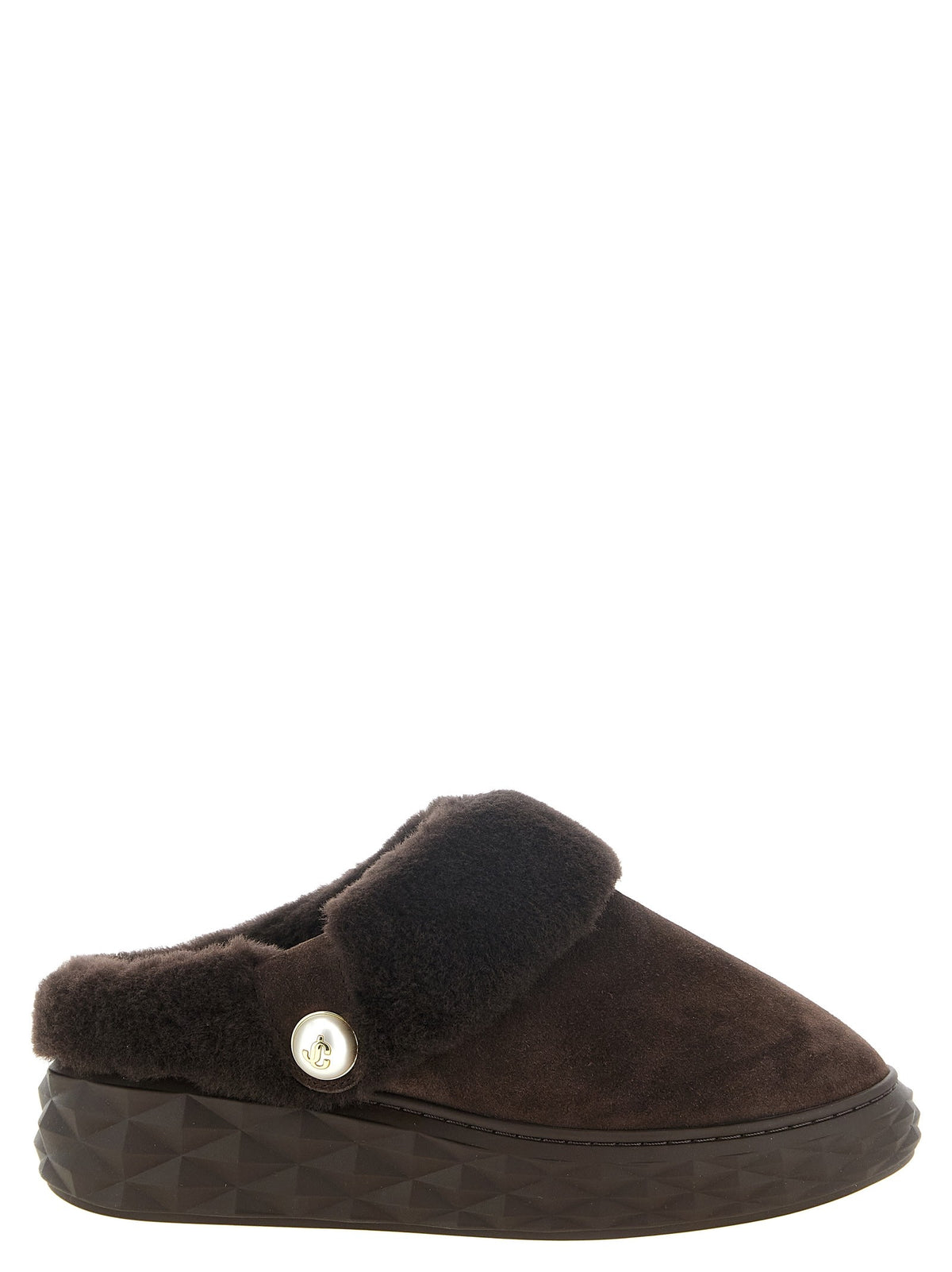 Jimmy Choo Diamond Maxi Mule Sabots Brown