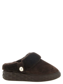 Jimmy Choo Diamond Maxi Mule Sabots Brown