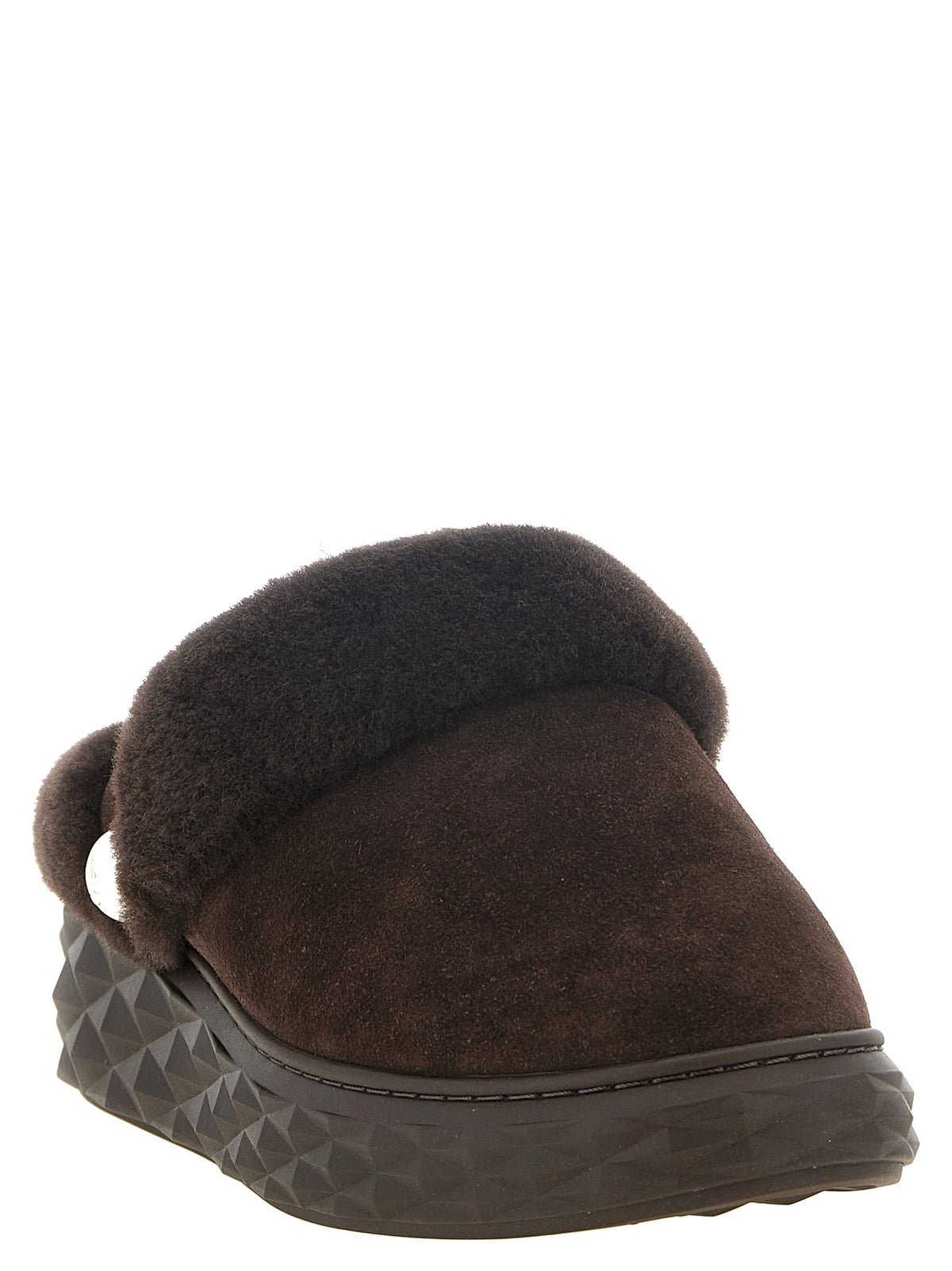 Jimmy Choo Diamond Maxi Mule Sabots Brown