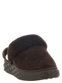 Jimmy Choo Diamond Maxi Mule Sabots Brown