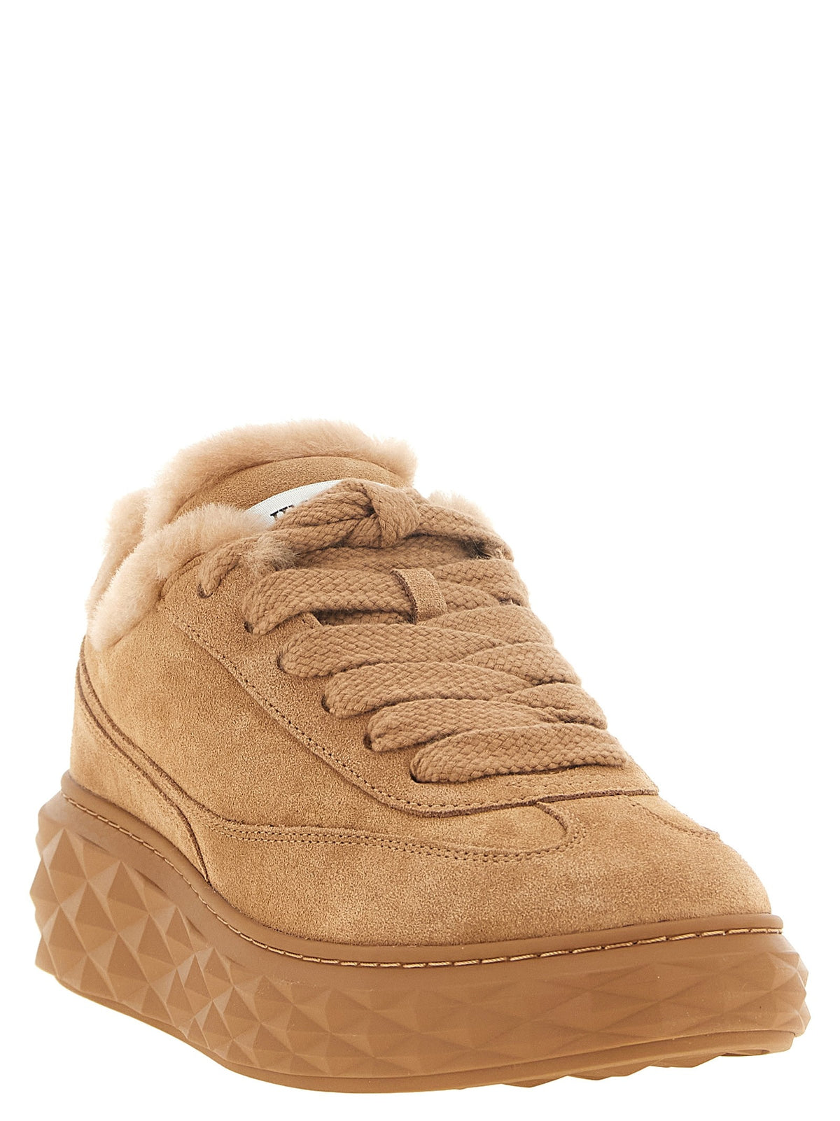 Jimmy Choo Diamond Maxi Retro Sneakers Beige