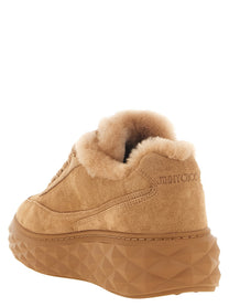 Jimmy Choo Diamond Maxi Retro Sneakers Beige