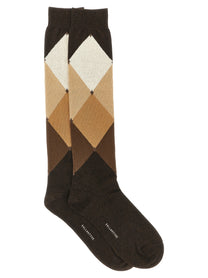 Ballantyne Diamond Shaped Socks Brown
