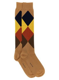 Ballantyne Diamond Shaped Socks Brown