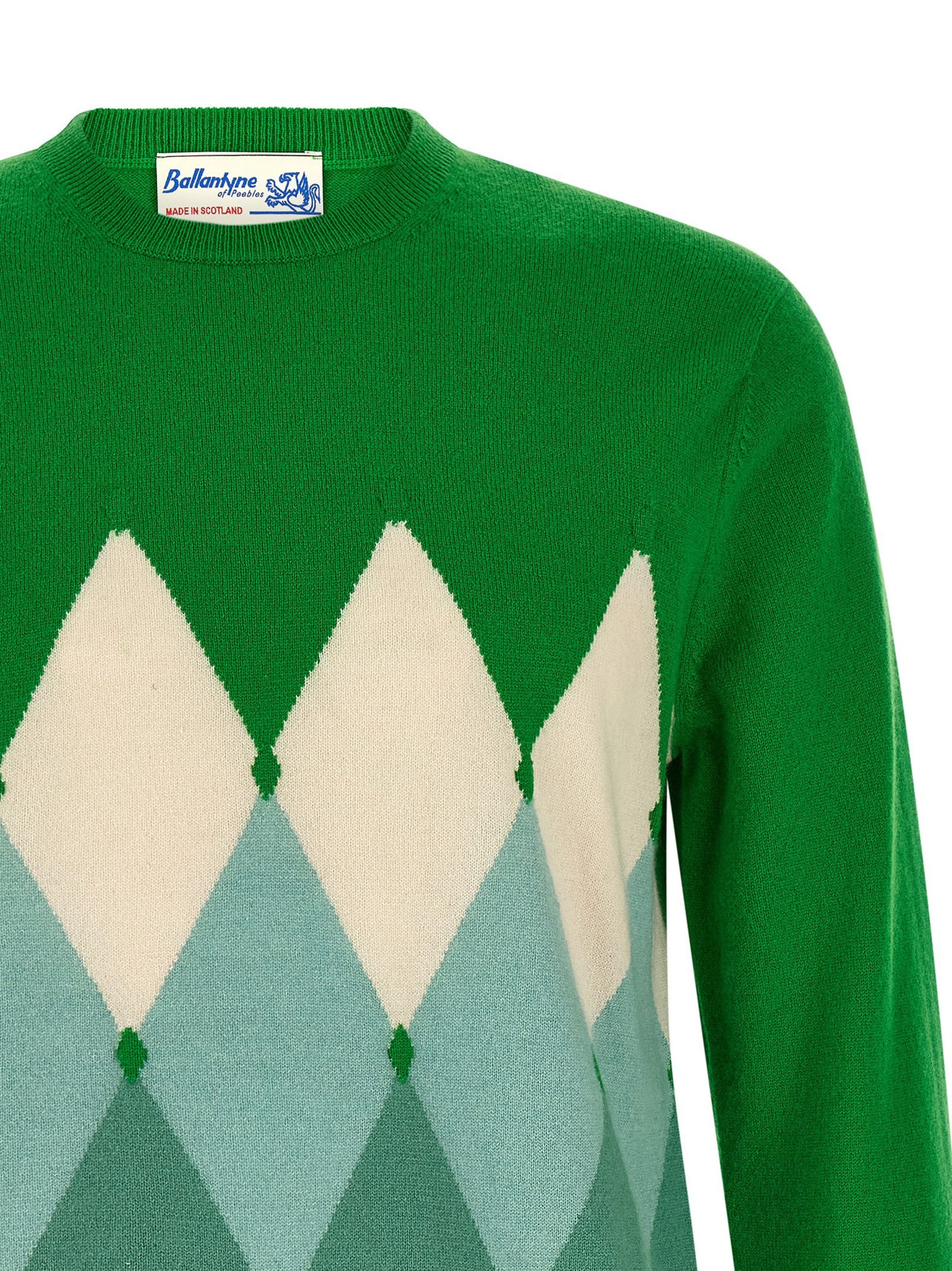 Ballantyne Diamond Sweater Green