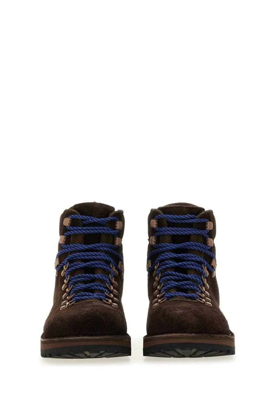 Diemme men’s rock vet brown suede hiking boots with blue braided laces and metallic eyelets