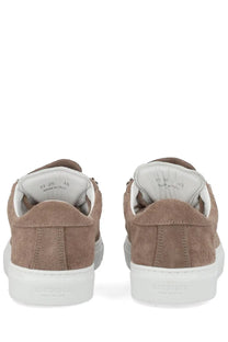 Diemme men’s marostica low sneaker beige tan suede with white rubber sole and minimalist design front view