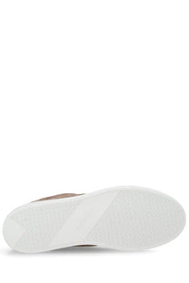 Diemme mens Marostica low sneaker beige with white rubber sole featuring subtle textured pattern and diagonal stripe design