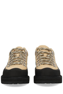 Beige and black platform lace-up Diemme men’s Cornaro rubber boots with metallic eyelets and durable soles