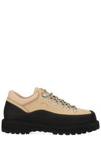 Diemme men’s shoe Cornaro rubber beige suede hiking shoe with black accents silver eyelets and chunky sole