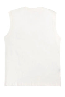 Diesel mens bisco iod top white sleeveless top with minimalist design in lightweight fabric for casual wear