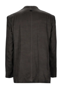 Diesel men’s blazer arman albg grey black with subtle sheen and structured shoulders in a tailored fit