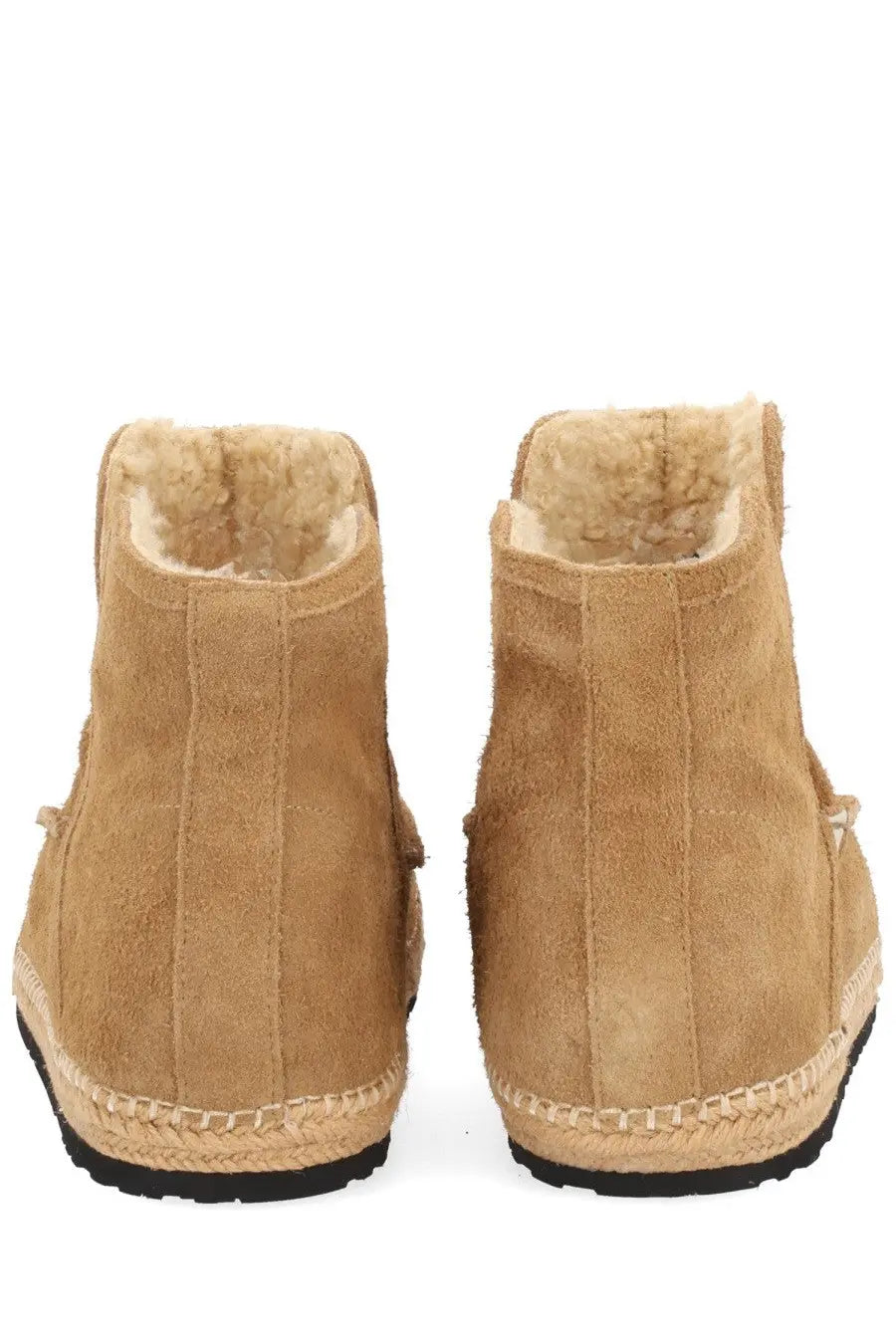 Diesel men’s boot Lukas Akb beige tan suede ankle boots with plush shearling lining and braided espadrille soles