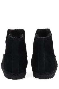 Diesel men’s boot lukas akb black suede ankle boots with plush fleece lining and woven espadrille style sole