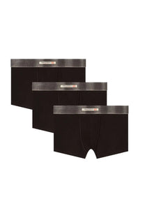 Black diesel men’s boxer briefs with textured gray waistband featuring trendy factory logo in damien dnm style