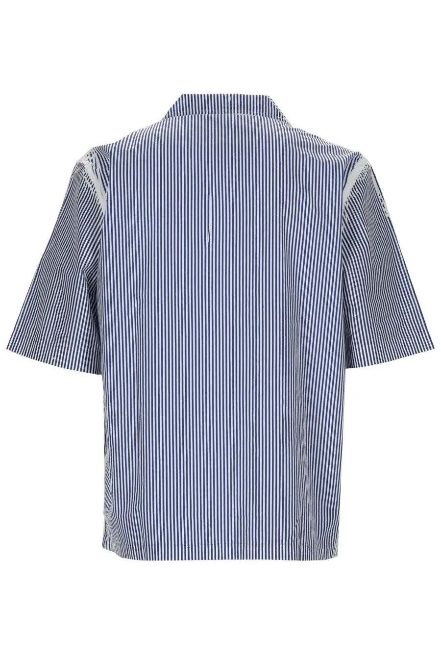 Diesel men’s camicia con multicolor blue and white striped short-sleeved shirt with textured shoulder pattern