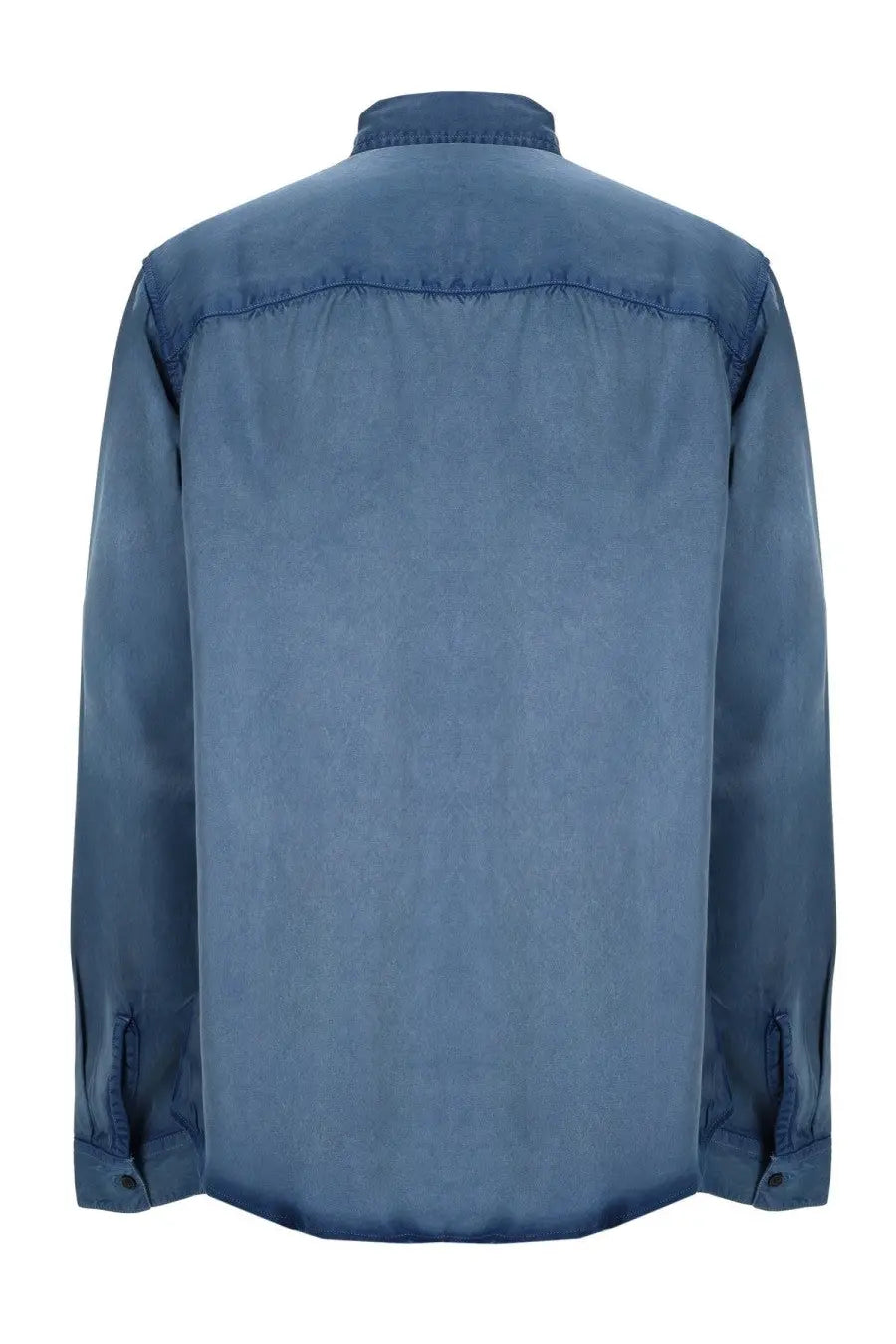 Diesel men’s camicia holg con blue navy blue long-sleeved button-up shirt with subtle textured fabric and stitched seams