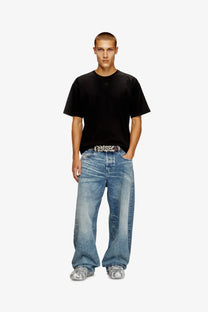 Black diesel men’s cotton t-shirt with subtle chest logo perfect for casual wear