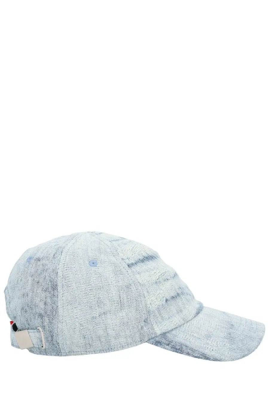 Diesel men’s feel baseball cap in light blue textured fabric with subtle faded pattern and small side logo