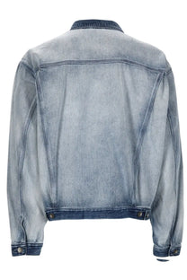 Diesel men’s giacca denver fsi1 blue light-wash denim jacket with classic faded blue hue and traditional stitching details