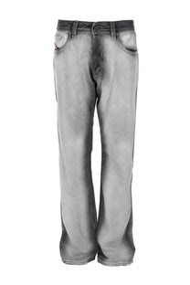 Diesel men’s jeans larkee FSI1 grey distressed denim jeans with faded wash and classic five-pocket design