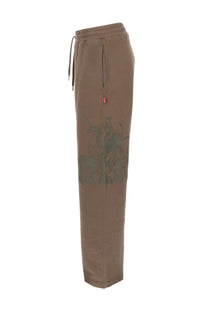 Diesel men’s pantalone gro brown sweatpants with a faded leg graphic and elastic waistband for casual wear