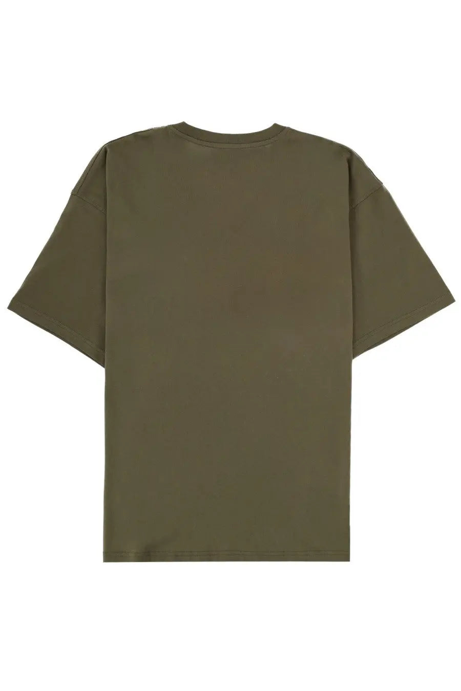 Diesel men’s shirt boxt bleach green olive green oversized cotton t-shirt with relaxed fit and short sleeves