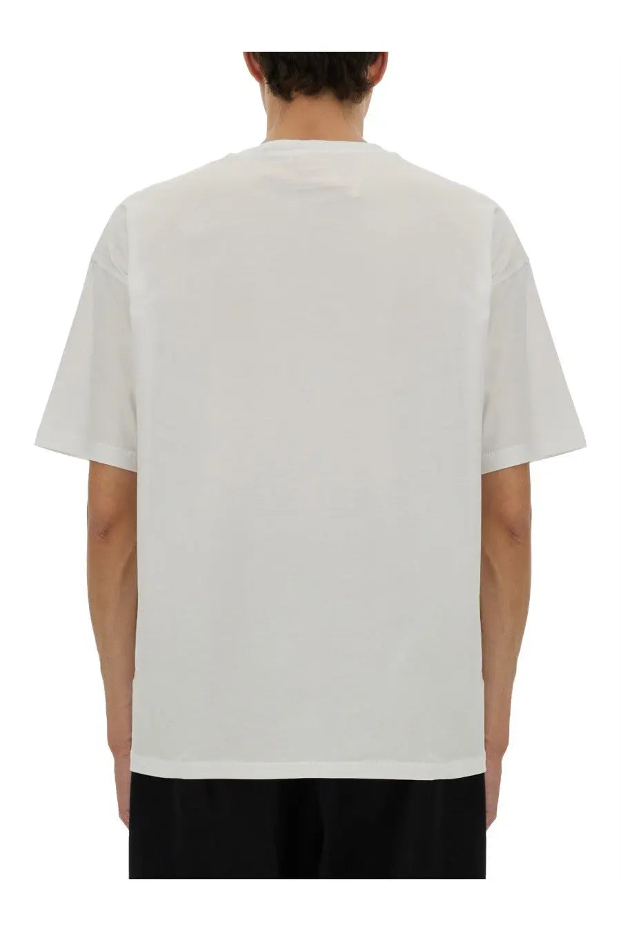 Diesel men’s shirt boxt div white minimalist white cotton t-shirt with relaxed fit and short sleeves