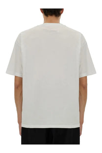 Diesel men’s shirt boxt div white minimalist white cotton t-shirt with relaxed fit and short sleeves
