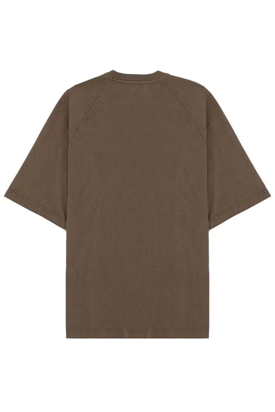 Diesel men’s jussi con brown olive green oversized crewneck t-shirt with raglan sleeves made from soft cotton