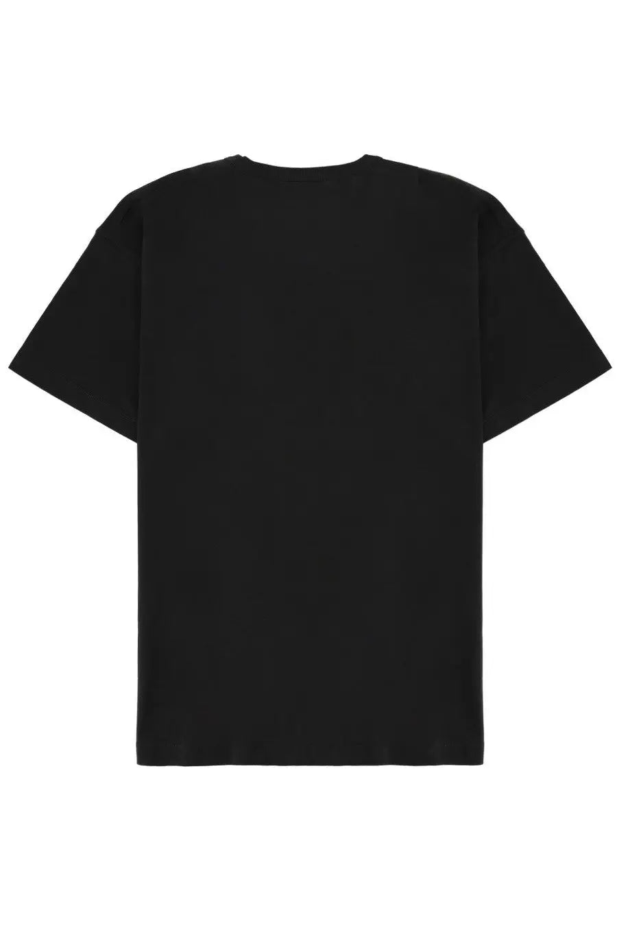 Diesel men’s shirt norm iod black plain cotton t-shirt with relaxed fit and short sleeves